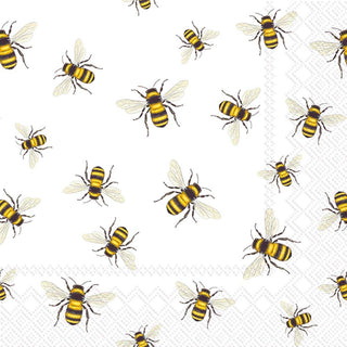Boston International Celebrate the Home Spring 3-Ply Paper Cocktail Napkins, Save The Bees, 20-Count