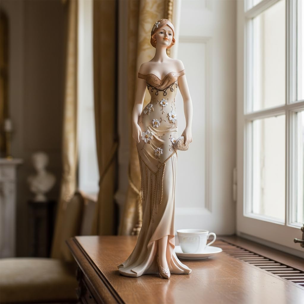 Comfy Hour Figurine, 13 Inch, Champagne, White