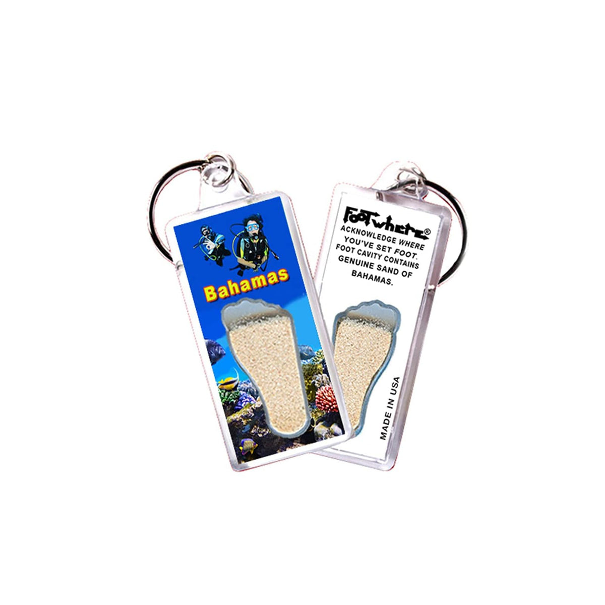FootWhere Keychain, Small, Bh104 - Divers
