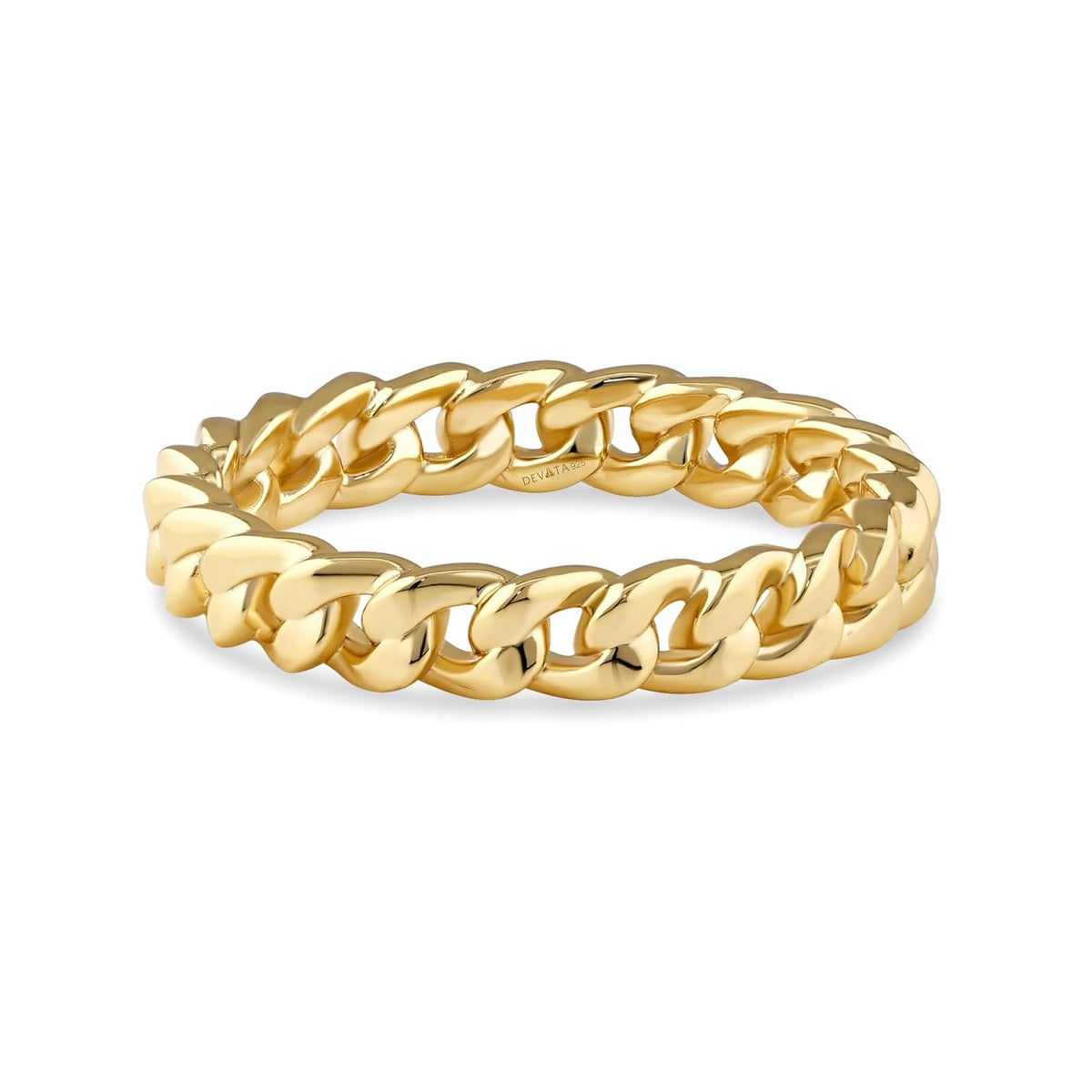 DEVATA Ring, 8, Gold Plated/Cuban Link CBR9927