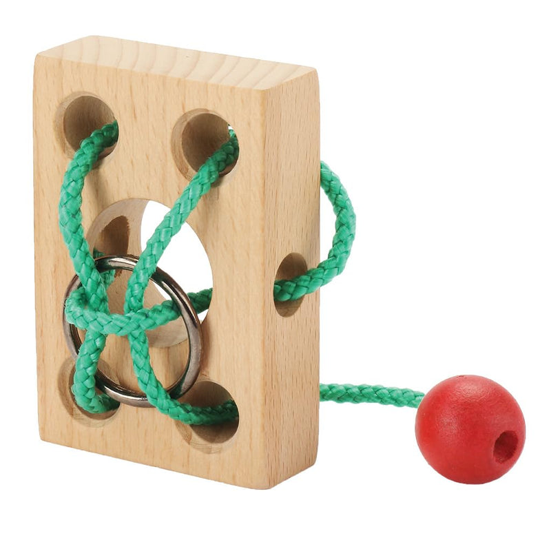 Lipco Wood Block and String Puzzle Game, Wood and Metal, Funs and Games