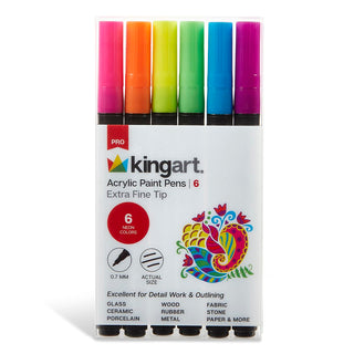KINGART Marking Pen, 6 Count (Pack of 1), Neon