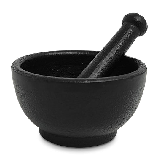 Cast Iron Mortar & Pestle Set 3 Inch, Herb Grinder, Pill Crusher, Molcajete. Heavy Duty Cast Iron morter and pessel by New Age Imports, Inc.(MP1- Cast Iron MP 3")