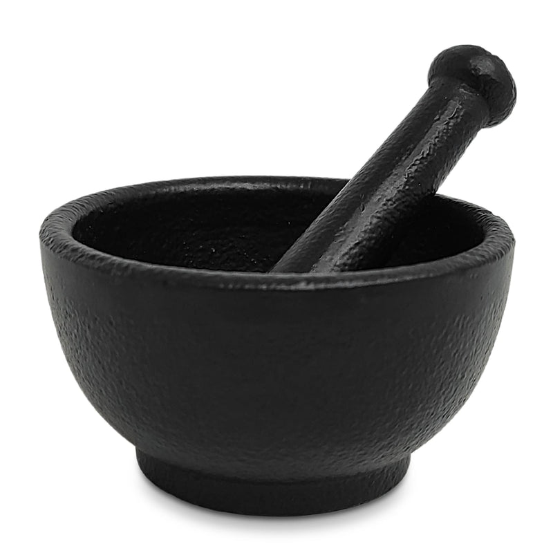 Cast Iron Mortar & Pestle Set 3 Inch, Herb Grinder, Pill Crusher, Molcajete. Heavy Duty Cast Iron morter and pessel by New Age Imports, Inc.(MP1- Cast Iron MP 3")