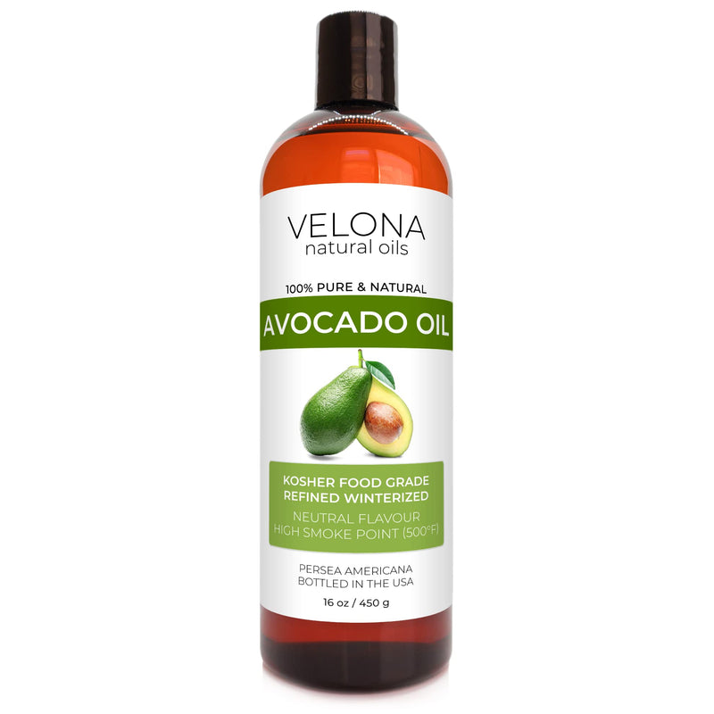 velona Avocado Oil 16 oz | 100% Pure and Natural Carrier Oil | Refined, Cold Pressed | Hair, Body and Skin Care | Use Today - Enjoy Results