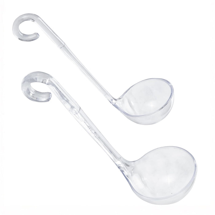 Chef Craft Select Plastic Dressing and Sauce Ladles, 1 Ounce 5.5 Inch and 2 Ounce 6 Inch 2 Piece Set, Clear