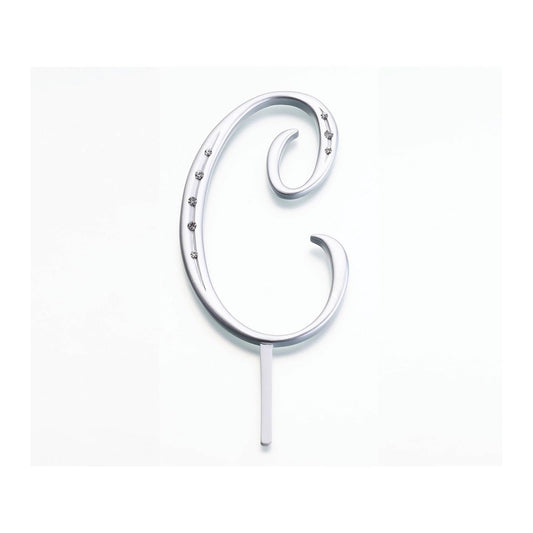 Lillian Rose Cake Topper, 4.5", Silver