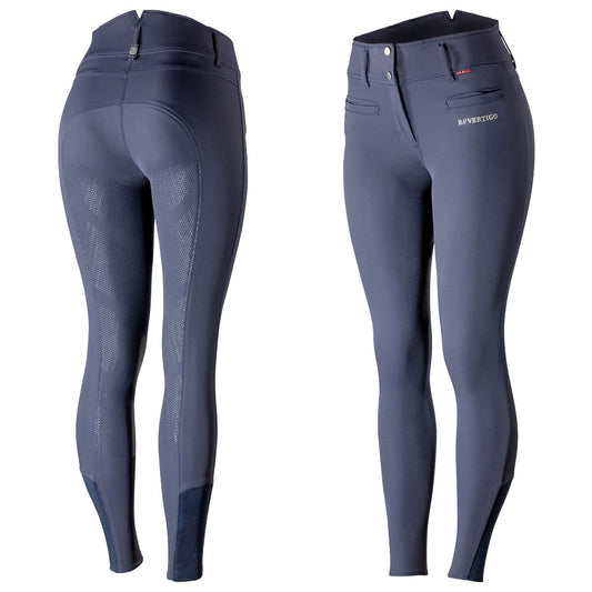B Vertigo Tiffany Women's Silicone Full Seat Breeches -Dark Navy - US 22