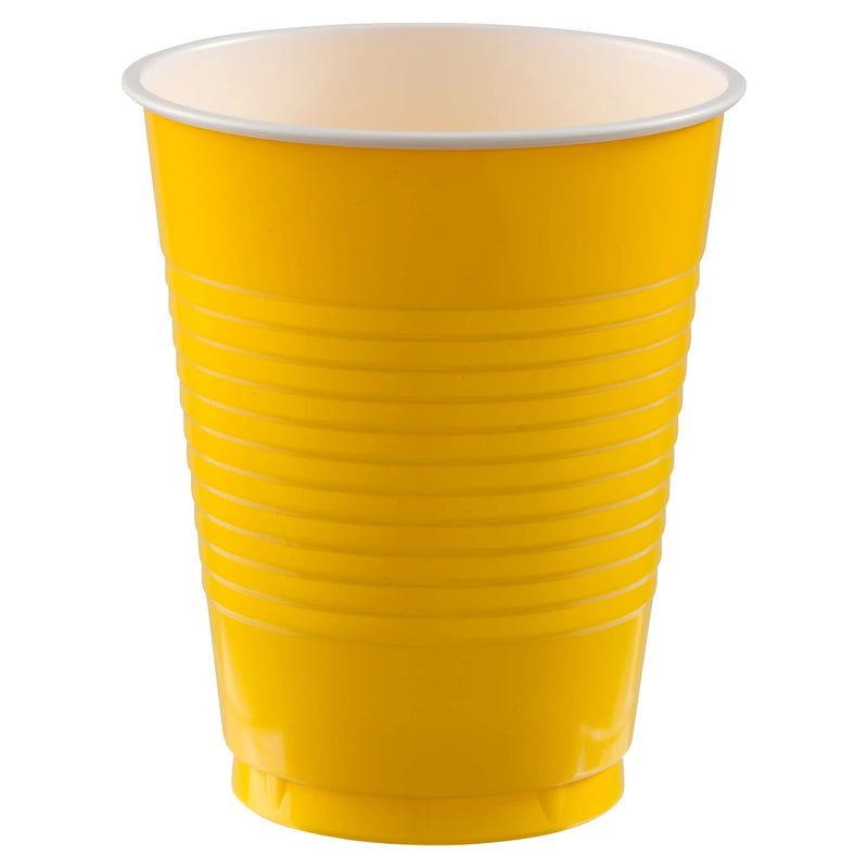 18 oz. Plastic Cups, Mid Ct. - Yellow Sunshine