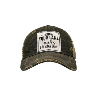 Vintage Life Hat, Black Distressed