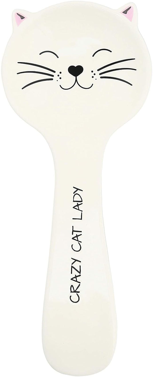 Pavilion Gift Company Crazy Cat Lady-10 spoon rest, 10", White