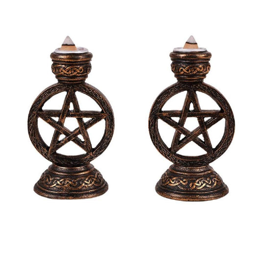 Pacific Trading Giftware Wicca Pagan Witchcraft Pentagram Candle Incense Holder Set