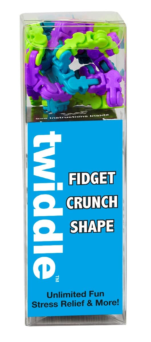 Zorbitz Twiddle Fidget Toy in Multiple Colors, Over 2' of Fun Novelty, Blue, Green and Purple