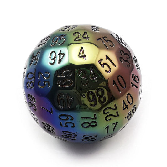 Bescon Dice Metal Plating 100 Sided Dice, Game Dice D100, Polyhedral Solid 100 Sides Dice 45MM in Diameter (1.8inch)