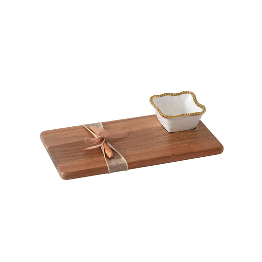Pampa Bay Tray, Large, White and Gold