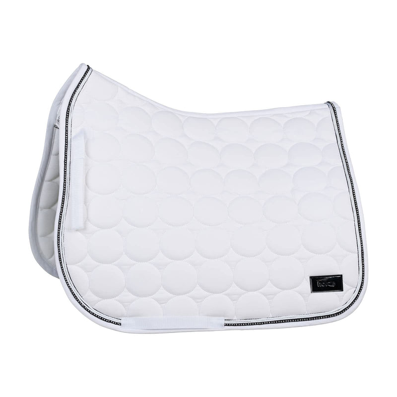 HORZE Marquess Quilted Quick-Dry Dressage Saddle Pad with Crystal Trim - White - Horse