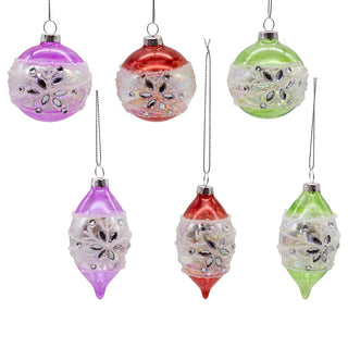 Kurt S. Adler Hanging Ornament, 60MM, Pink, Green, Red, & Silver