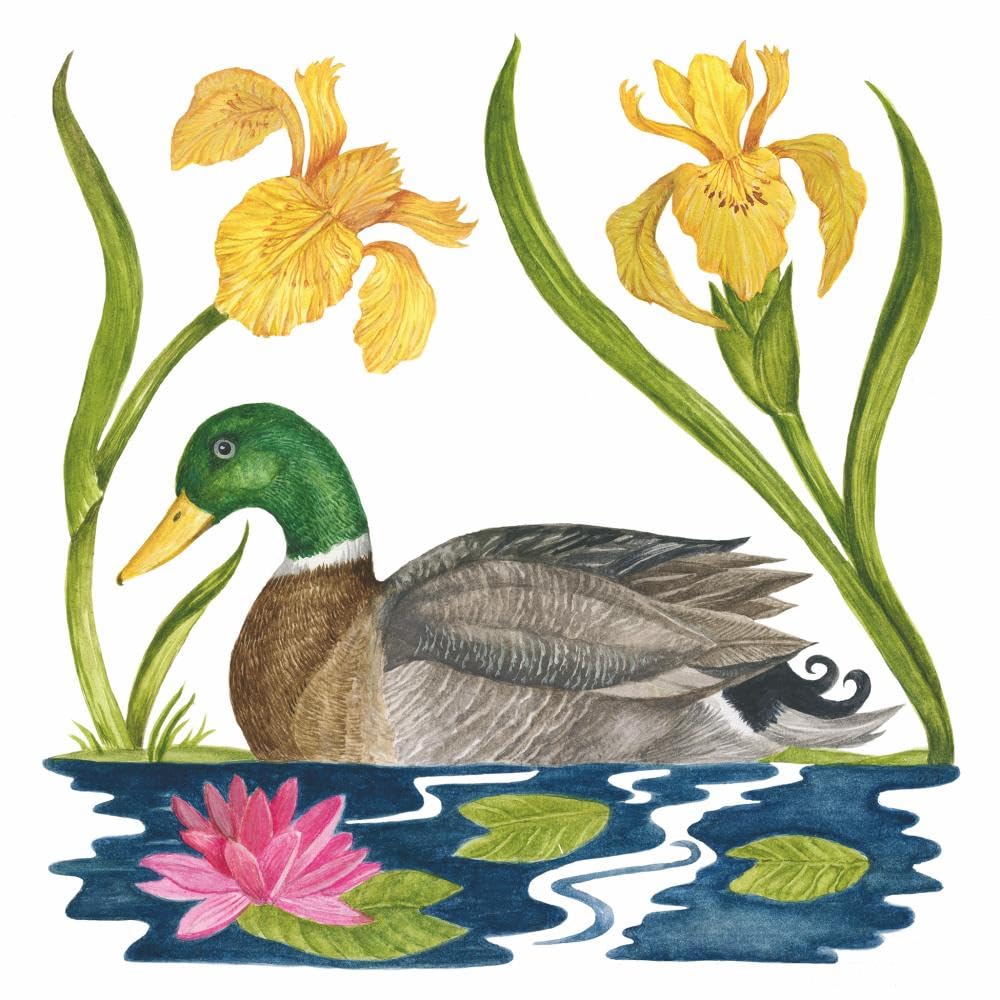 Paperproducts Design Magnificent Mallard 3-Ply Beverage Napkins, 5-Inch, Multicolor, Pack of 20