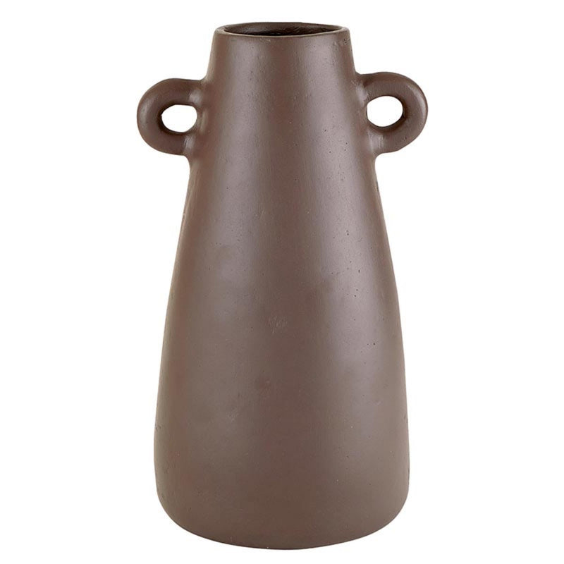 Santa Barbara Design Studio Pure Design Modern Paper Mache with 2 Handles Vase for Home Décor, Tall, Brown