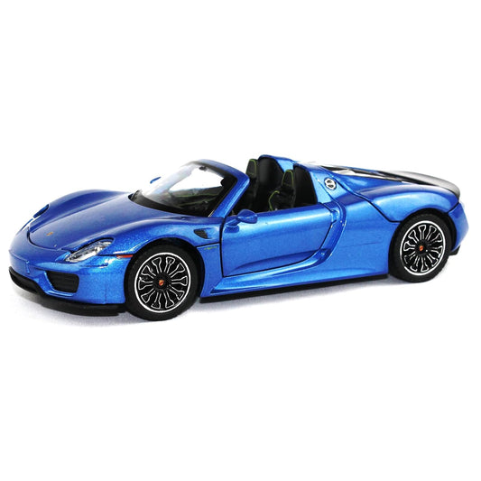 Motor City Classics Porsche 918 Spyder Convertible Blue Metallic 1/24 Diecast Model Car by Optimum Diecast 724243