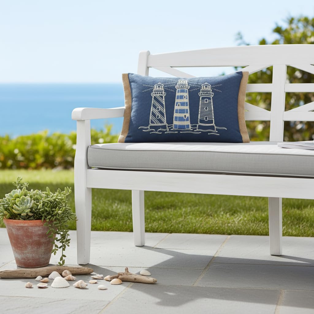 Comfy Hour 18 x 13 Inch Nautical Pillow, Lighthouse Throw Pillow