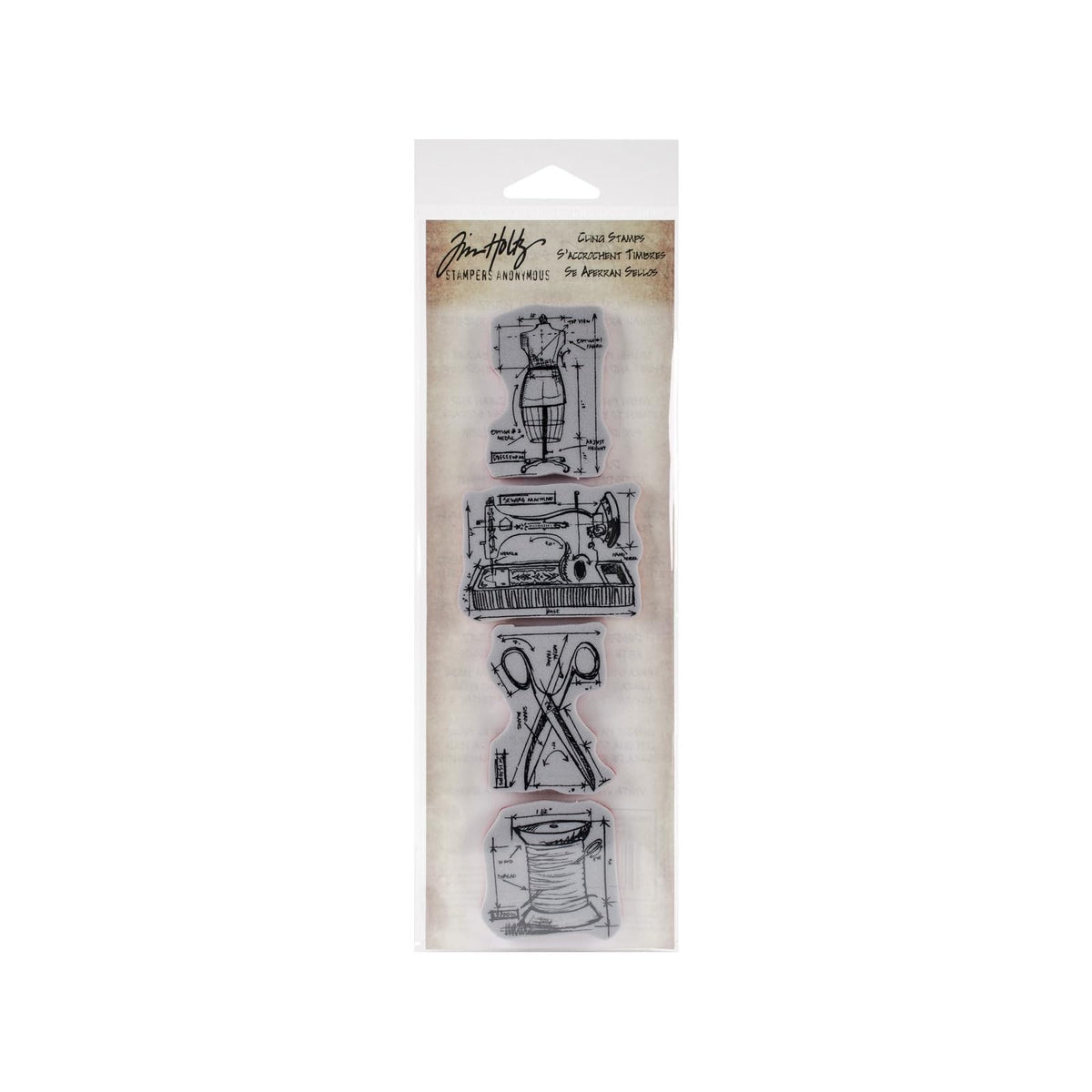 Stampers Anonymous Rubber Stamp, 3" by 10", Multi-colored