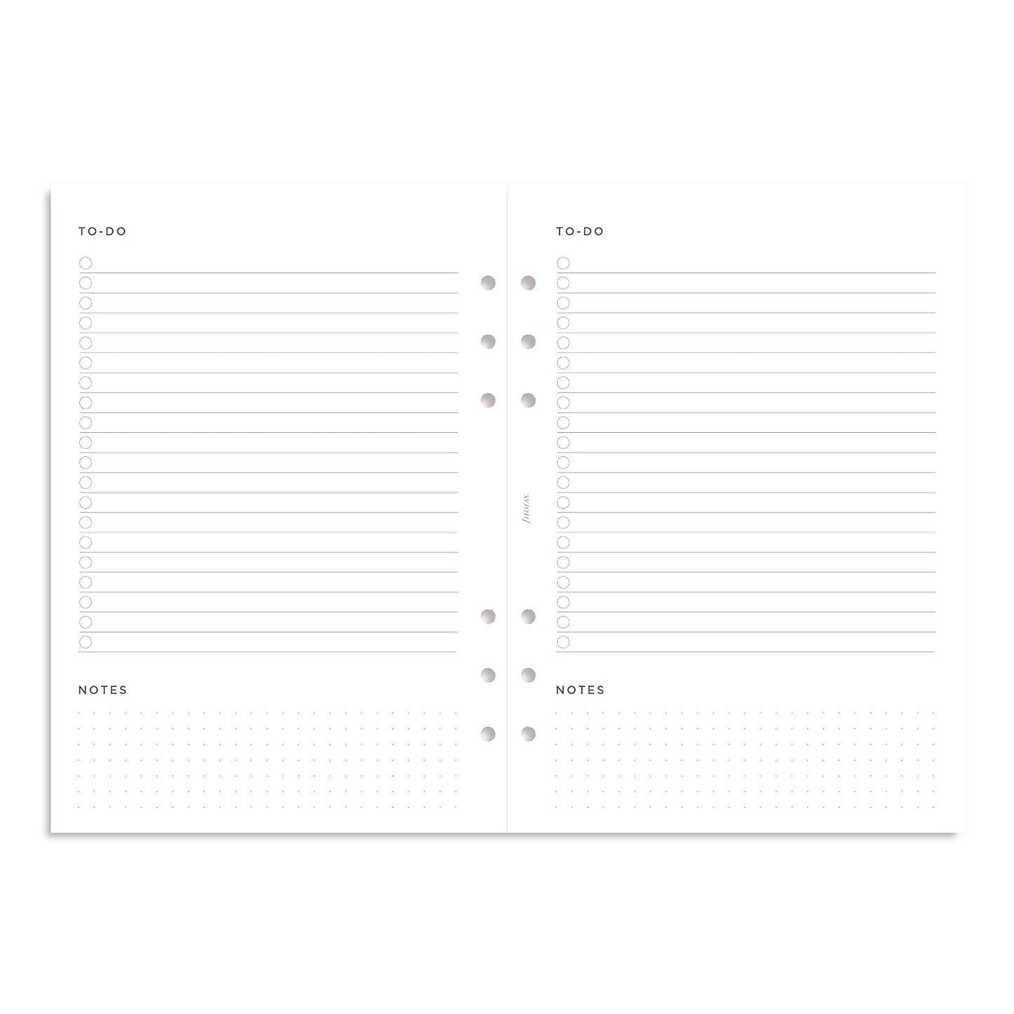 Rediform Filofax Lifestyle Refill, A5 Size, Organizer Refill, White Paper, To Do, 25 Sheets (B132863)