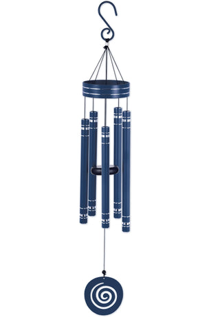 Sunset Vista Designs Windchimes - Vista Classics Galaxy Etched Aluminum Windchime with Spiral Windcatcher, 36" Long, Navy Blue