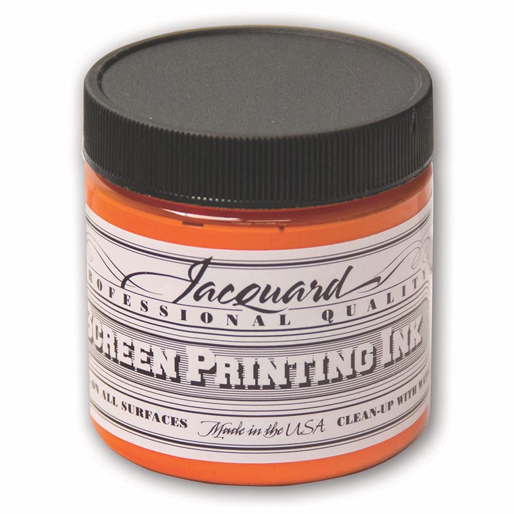 Jacquard Professional Screen Print Ink, Water-Soluable, 4oz Jar, Orange (103)