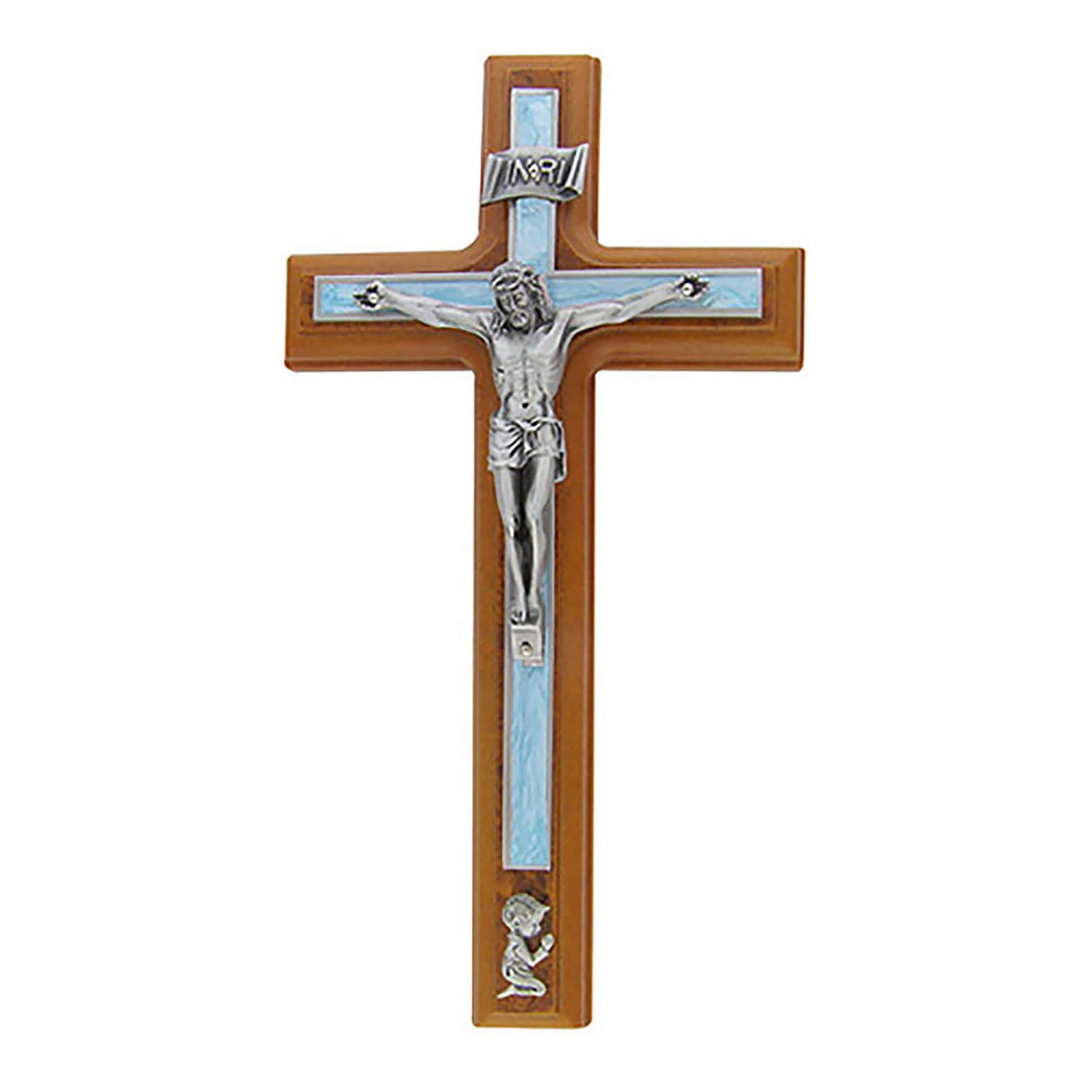 Jeweled Cross Wall Art, 10"L x 10"W, Blue,Pewter
