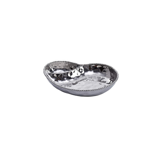 Pampa Bay Dishware Plate, 13.75 x 9 Inch, Silver Tone