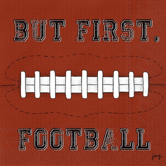Boston International IHR 3-Ply Paper Napkins, 20-Count Cocktail Size, Football First