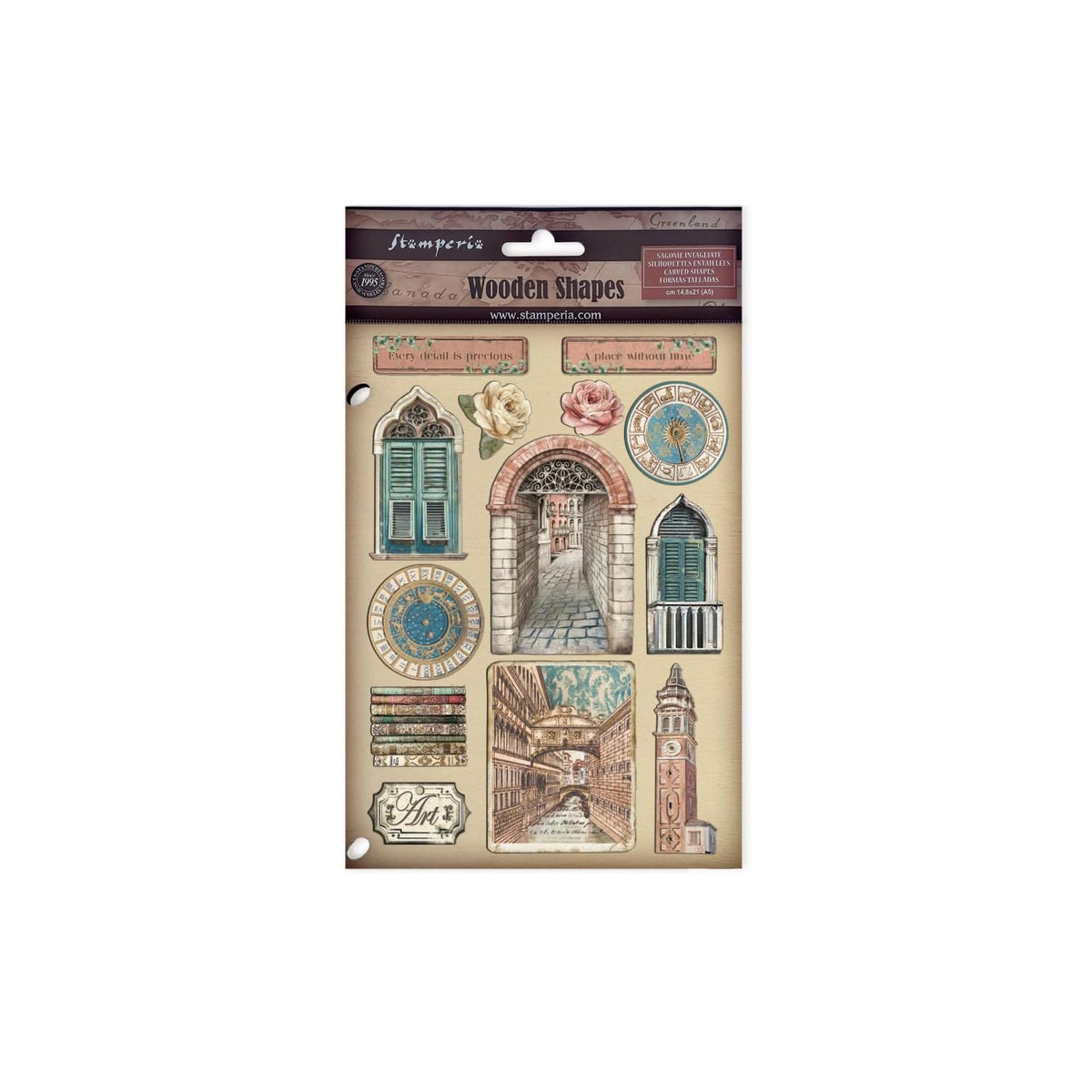 Stamperia Template Stencil, 14,8 x 21 x 0,8 cm, brown