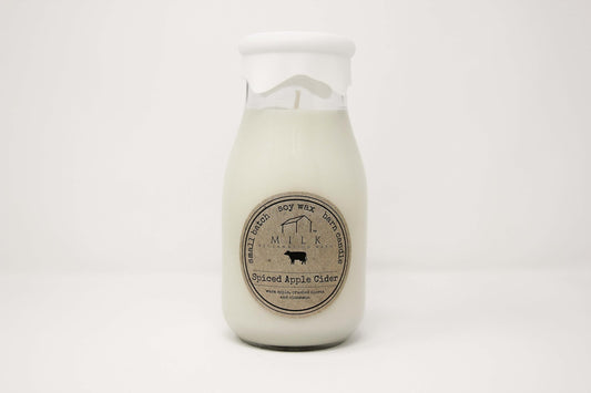Milk Reclamation Barn Spiced Apple Cider Milk Bottle Candle, 12.5 Ounce