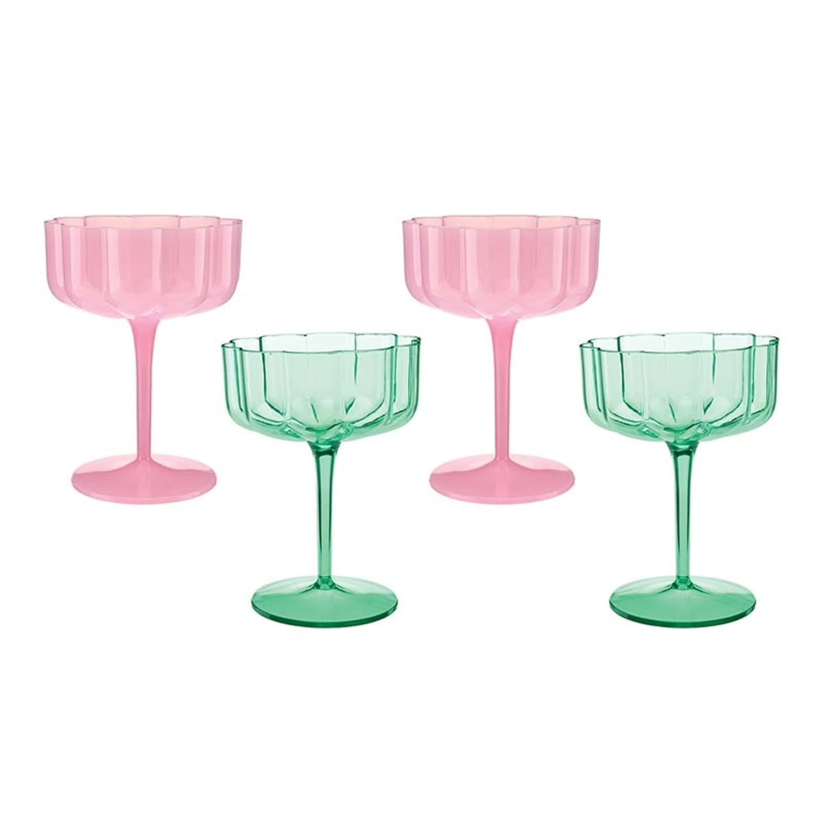 Slant Collections Drinking Cup, Set of 4, Pink / Green Mahjong