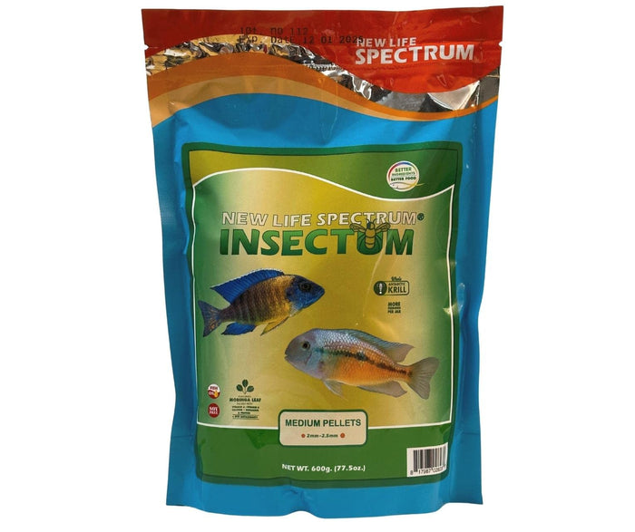 New Life Spectrum INSECTUM 600 G. 2-2.5 MM Medium Sinking Pellet Food NLS