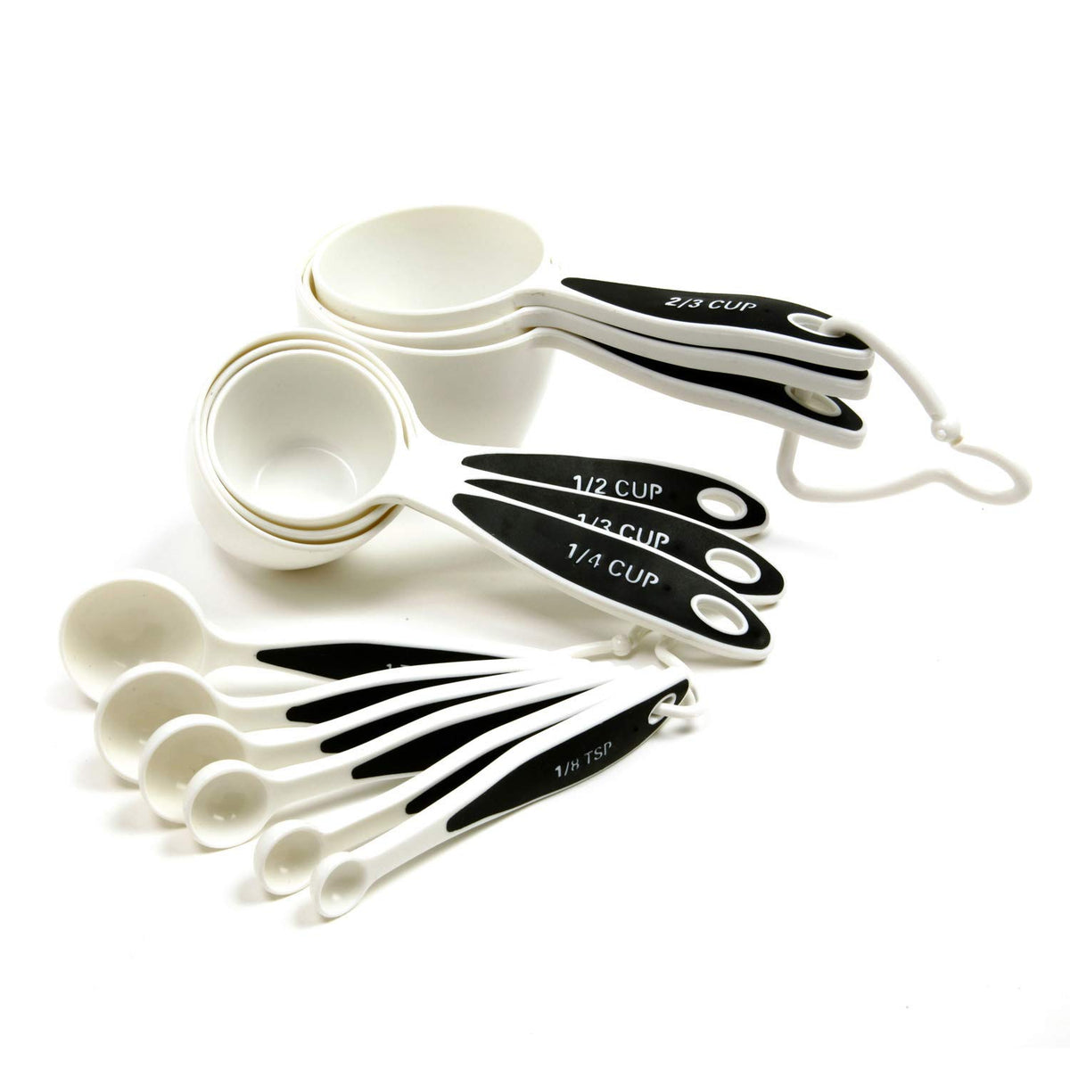 Norpro Measuring Cup, Set of 12, White/Black
