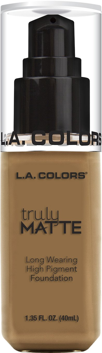 L.A. COLORS Truly Matte Foundation, Warm Caramel, 1.35 Fl. Oz.