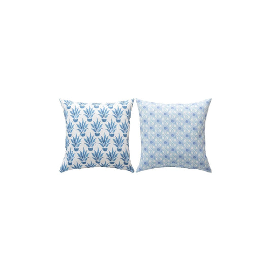 MWW Pillow, 18 x 18 inches, Blue, White