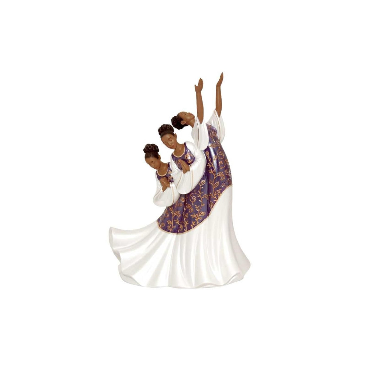 United Treasures Figurine, 9.25", Purple,white