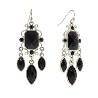 1928 Jewelry Company Earring, 2.25"H x 0.81"W, Black