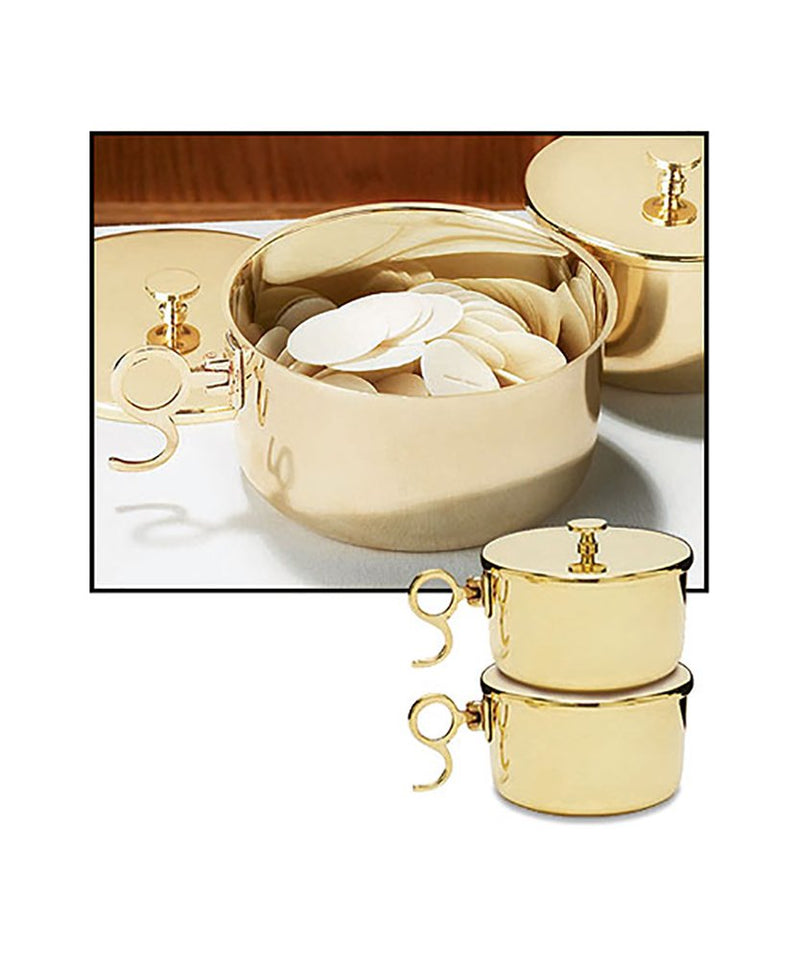 300 Host Brass Stacking Ciboria with Lid