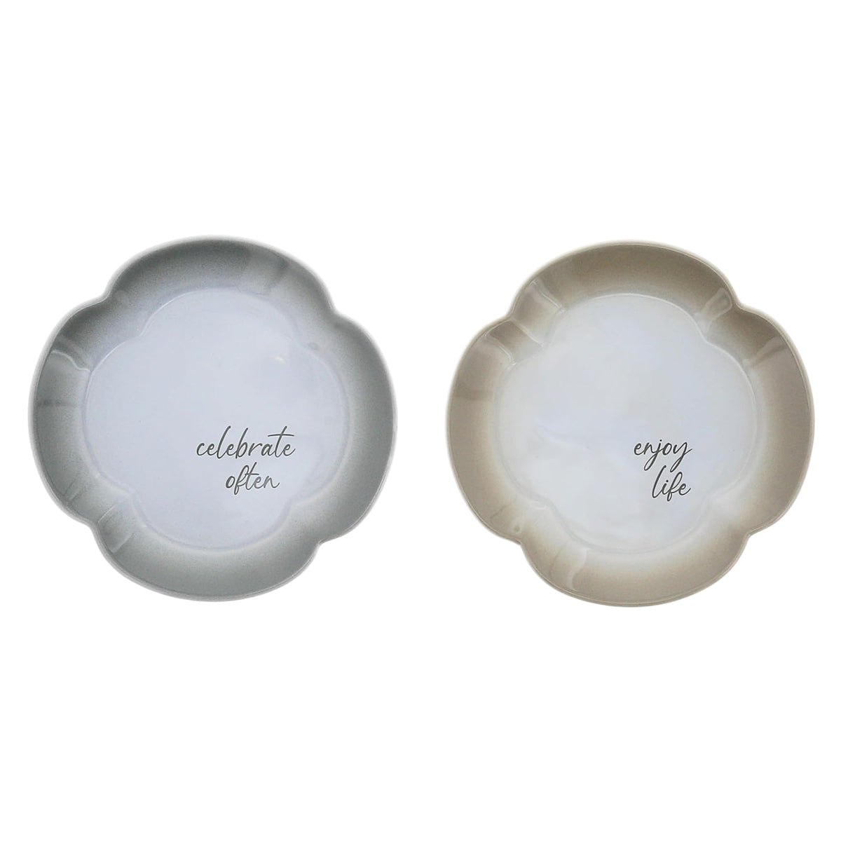Pavilion Gift Company Dishware Plate, 6.5", White, Gray