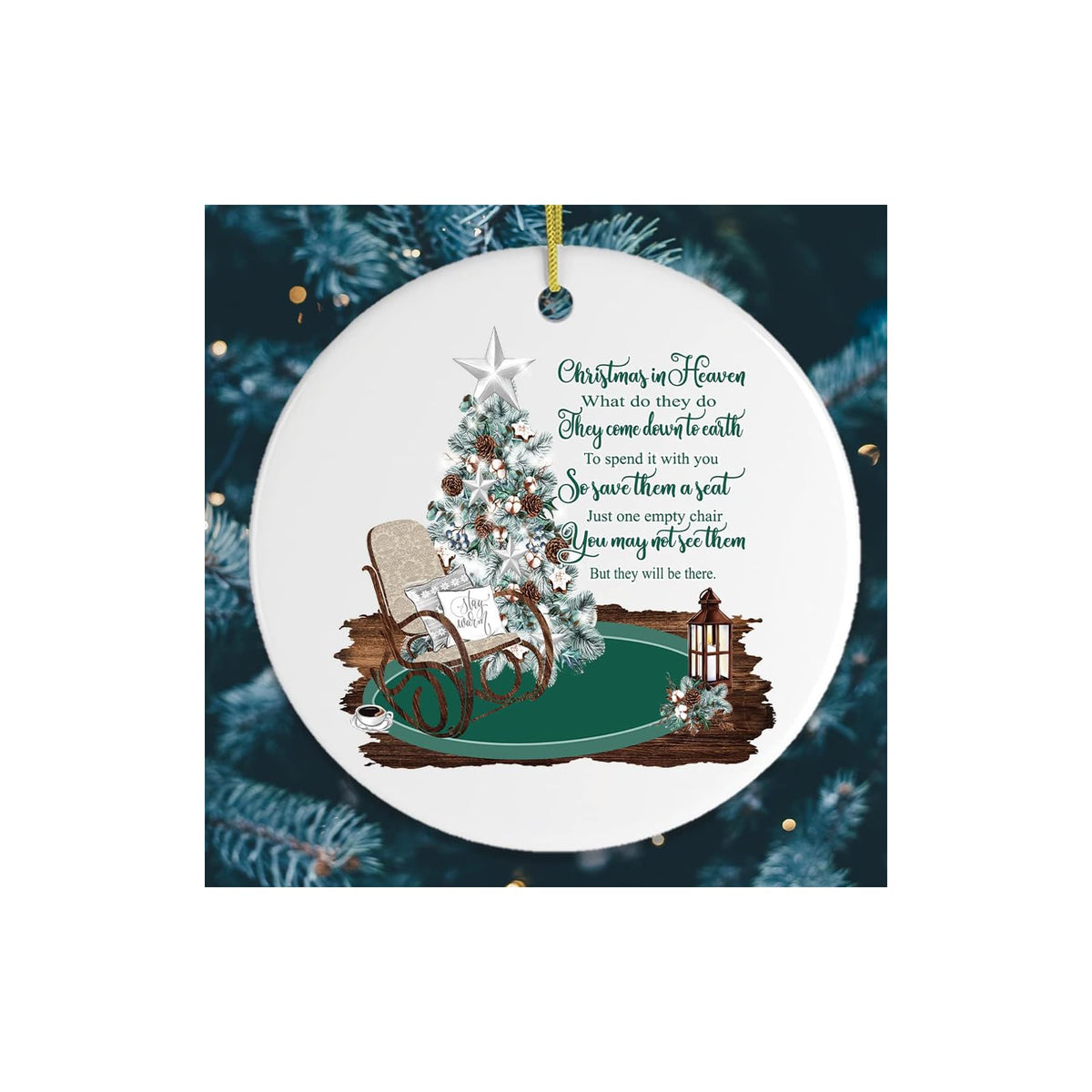 OrnamentallyYou Hanging Ornament, Christmas in Heaven Quote Ornament Version 2