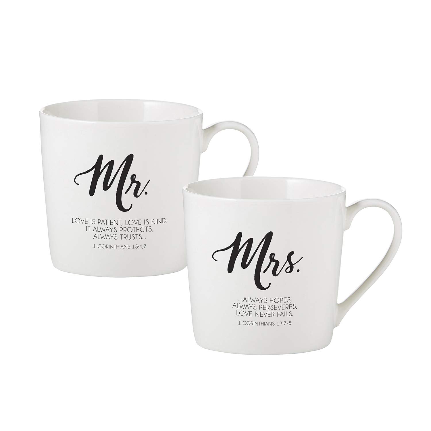 Creative Brands Faithworks-Inspirational Bone China Caf√© Mug Gift Set, Set of 2, Mr. & Mrs