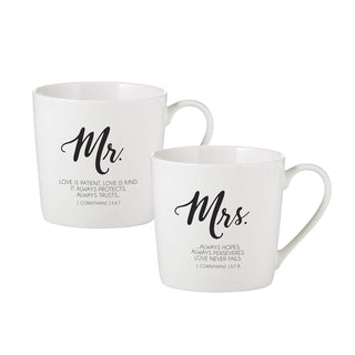 Creative Brands Faithworks-Inspirational Bone China Caf√© Mug Gift Set, Set of 2, Mr. & Mrs