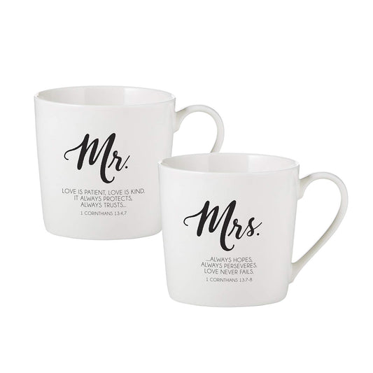 Creative Brands Faithworks-Inspirational Bone China Caf√© Mug Gift Set, Set of 2, Mr. & Mrs