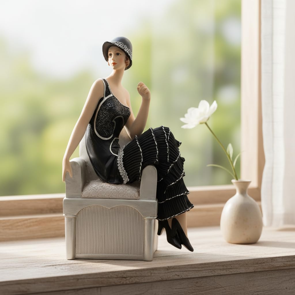 Comfy Hour 10 Inch Victorian Figurine, Vintage Lady Statuette