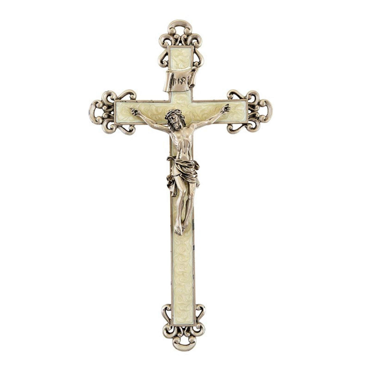 Pewter Wall Crucifix Wall Art, 10"L x 10"W, Silver