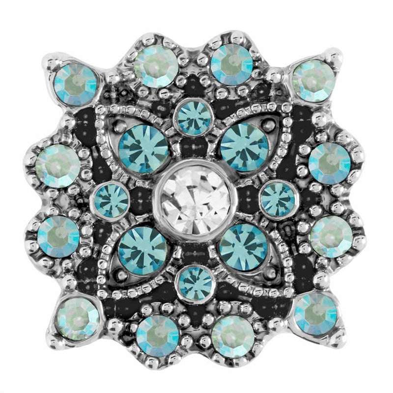 Ginger Snaps Larkin, 20 Millimeter, Turquoise, Rhodium Plated, Women, Jewelry and Accessories